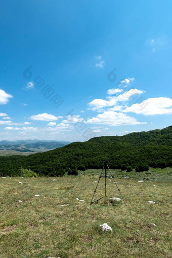 山景观山绿色草明亮的蓝色的天空<strong>田园</strong>全景旅游概念徒步旅行假期欧洲放松开放空气精神冒险生态自然