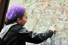 女孩城市地图面板