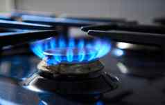 厨房炉子炉篦燃烧器推动可燃自然气体合成气丙烷丁烷炊具加热器浪费自然资源蓝色的火焰气体滚刀生产温室气体排放