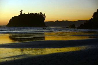 华盛顿状态海岸岩石海岸桑迪海滩日落西北照片集合