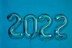 数量气球一年庆祝活动装饰设计元素蓝色的背景