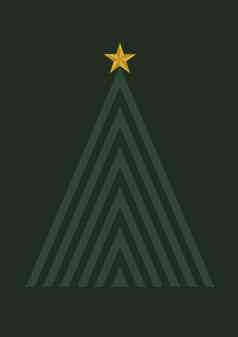 垂直向量简单的圣诞节树黑暗绿色卡背景