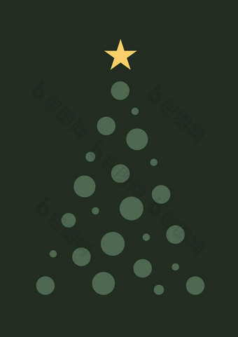 垂直向量简单的圣诞节树黑暗<strong>绿色卡</strong>背景