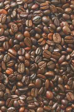 咖啡豆子纹理咖啡背景特写镜头咖啡背景