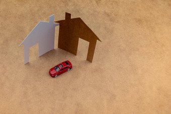 模型车房子形状减少纸