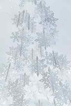 装饰纸白色雪花形式圣诞节树