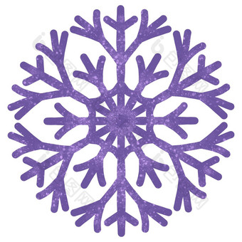 油漆雪花插图标志冬天冷天气象征独特的美手画画孤立的白色背景