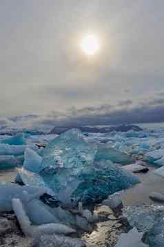 蓝色的冰杰古沙龙冰河湖环礁湖