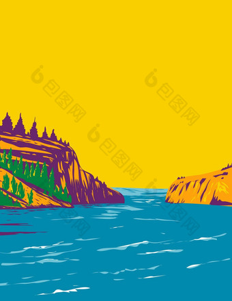 格恩西岛状态公园位于西北<strong>唱片</strong>县怀俄明水渍险海报艺术