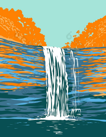 幻境峡谷状态公园西方边缘注意山西顿峡谷溪乔治亚州美国<strong>水渍</strong>险海报艺术