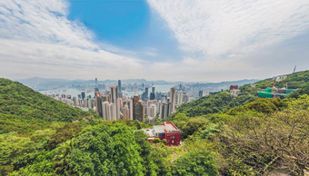 大全景在香港香港天际线视图维多利亚峰