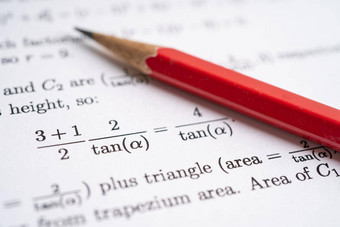 铅笔数学公式锻炼测试纸教育学校