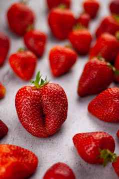 草莓表格前视图红色的浆果模式草莓作物食物生活关注的焦点红色的浆果背景