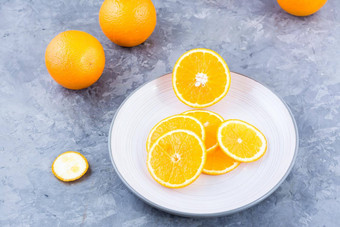 块新鲜的橙色板表格维生素饮食活力健康的吃
