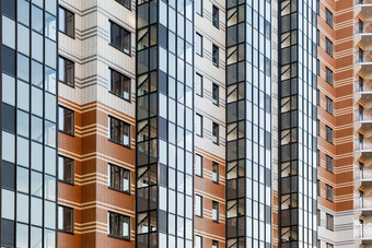 现代多户型住房住宅建筑外观铝窗户