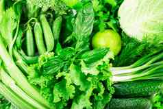 绿色蔬菜背景健康的吃素食者食物