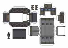 纸模型炮兵拖拉机