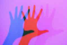 彩色的阴影手跳舞音乐互动博览会科学博物馆
