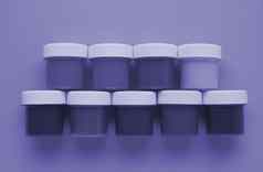 关闭塑料罐子水粉画油漆淡紫色阴影创造力淡紫色背景材料画创造力发展仙女