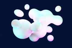渲染柔和的球肥皂泡沫斑点浮动空气孤立的柔和的背景摘要场景