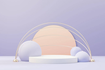 渲染美讲台上仙女颜色一年设计产品演讲广告最小的柔和的天空梦幻土地场景浪漫概念