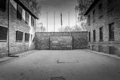 墙死亡奥斯维辛集中营浓度营nazists执行成千上万的人囚犯拍摄