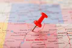 红色的文书针地图美国墨西哥资本圣诞老人关闭地图墨西哥红色的谢谢