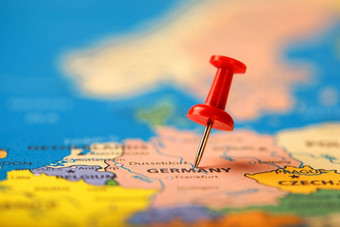 红色的按钮<strong>位置坐标</strong>目的地地图国家德国