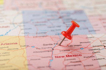 红色的文书针地图美国墨西哥资本圣诞老人关闭地图墨西哥红色的谢谢