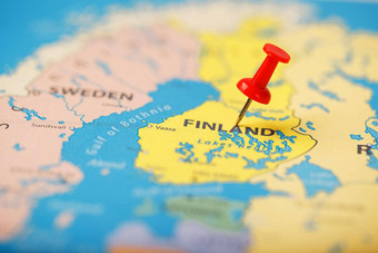 位置目的地地图芬兰红色的图钉