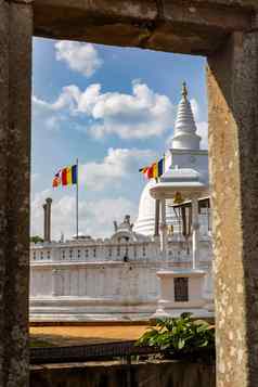 斯里兰卡斯里兰卡anuradhapurathuparamaya佛塔最早的舍利塔构造岛拍摄混凝土框架