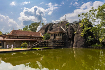 斯里兰卡斯里兰卡anuradhapura伊<strong>苏鲁</strong>穆尼亚佛教寺庙伊<strong>苏鲁</strong>穆尼亚rajamaha维哈拉亚受欢迎的吸引力视图池塘清晰的阳光明媚的一天