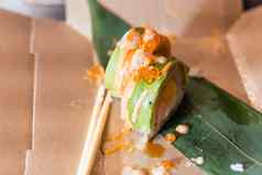 寿司卷棒蔬菜视图食物摄影