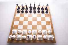 国际象棋一块孤立的白色背景建议战略行为