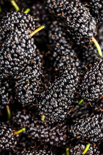 成熟的新鲜的水果黑色的桑健康的食物多汁的桑水果特写镜头纹理浆果完整的框架