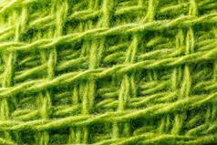 羊毛纱关闭色彩斑斓的绿色线程刺绣宏