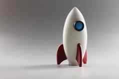 微型火箭玩具站表面艘宇宙飞船象征业务项目启动