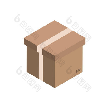 纸板盒子模型孤立的白色背景向量纸箱包装盒子