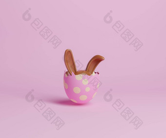 破碎的复活节蛋巧克力<strong>兔子耳朵</strong>窥视