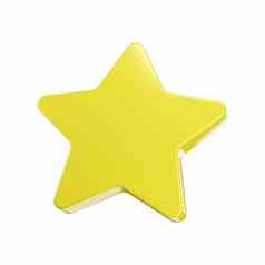 黄金明星图标经典标志平风格孤立的白色背景光滑的黄色的奖杯明星图标