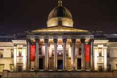 晚上视图国家画廊博物馆艺术伦敦