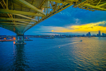 横滨港口横滨baybridge天空走