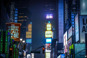 晚上视图纽约<strong>次</strong>广场timessquare