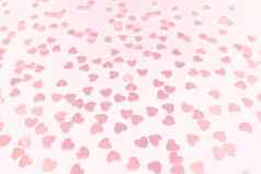 美丽的五彩纸屑苍白的粉红色的心颜色秋天白色背景邀请模板设计背景问候卡片海报情人节一天