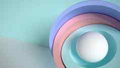 最小的运动设计球隐藏的内部色彩斑斓的半球层开放简单的几何对象原始的形状孤立的粉红色的背景生活图像现代动画海报