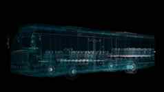 电聪明的公共汽车全息图运输生态技术概念
