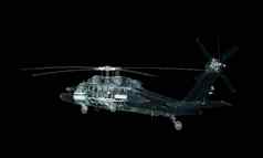 直升机全息图军事技术概念