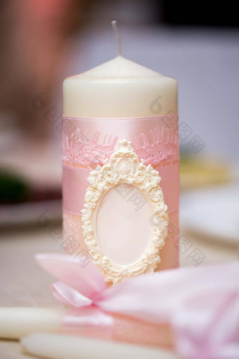 婚礼装饰粉红色的风格晶体花边花名字的首字母婚礼蜡烛家庭炉