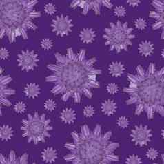 花重复模式紫罗兰色的花紫色的背景