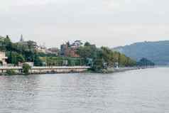 米兰意大利9月路堤作为湖美丽的景观风景莱科旅行目的地lombardia